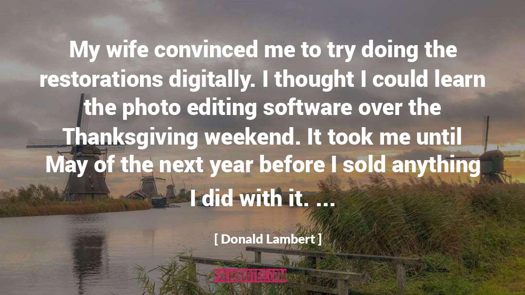 Editing quotes by Donald Lambert