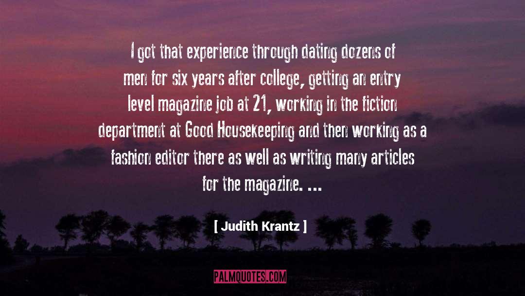 Editor Of Magzine quotes by Judith Krantz