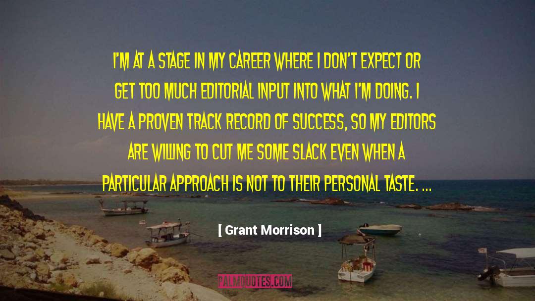 Editorial quotes by Grant Morrison