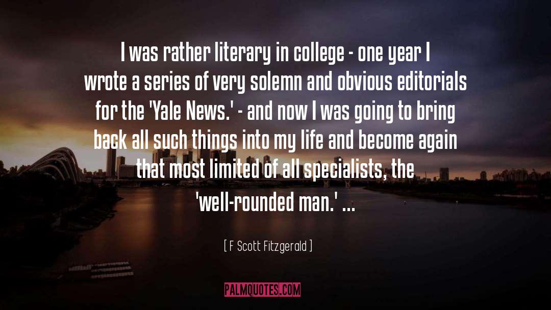 Editorials quotes by F Scott Fitzgerald