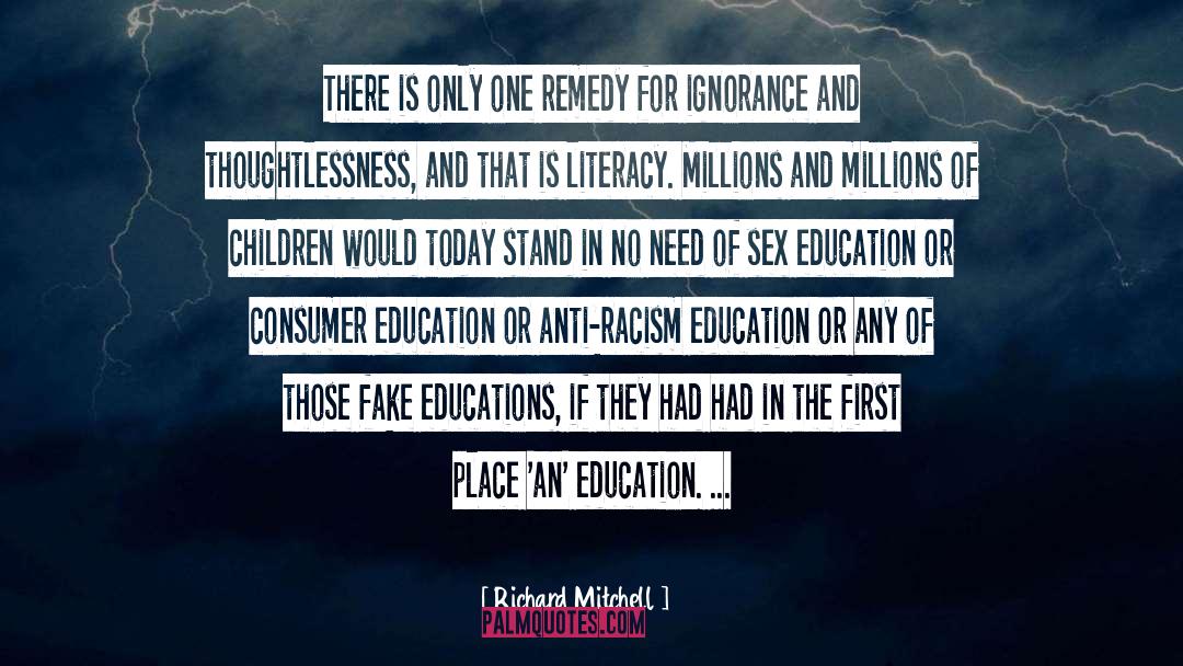 Education Sanskrit quotes by Richard Mitchell