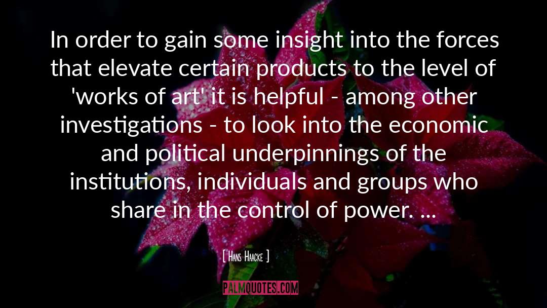 Elevate quotes by Hans Haacke