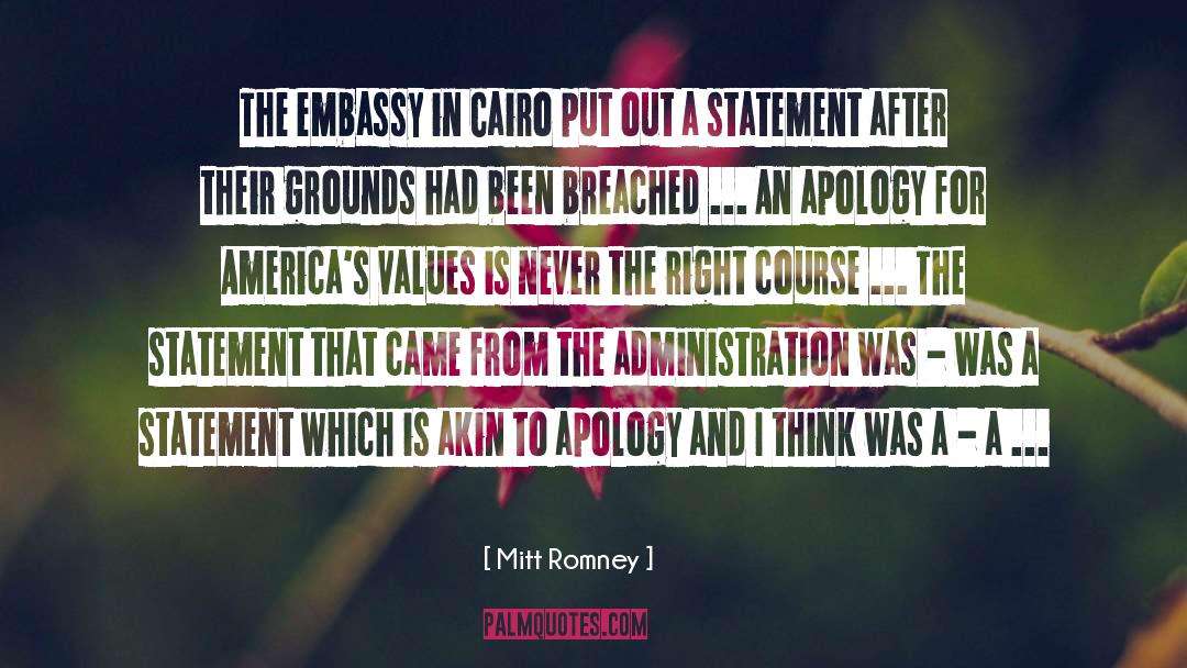 Embassy quotes by Mitt Romney