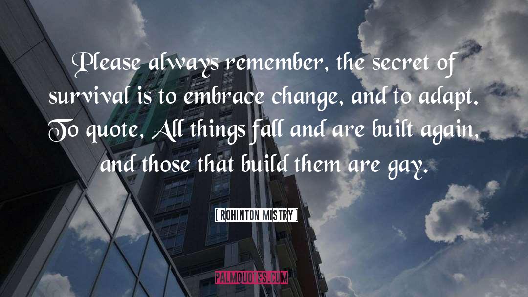 Embrace Change quotes by Rohinton Mistry