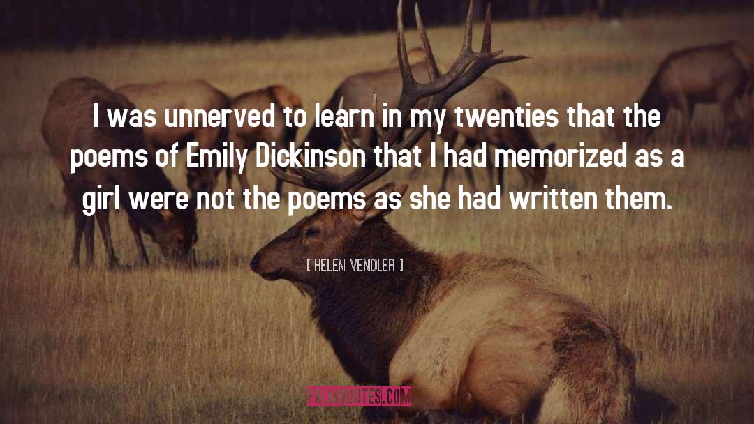 Emily Dickinson quotes by Helen Vendler