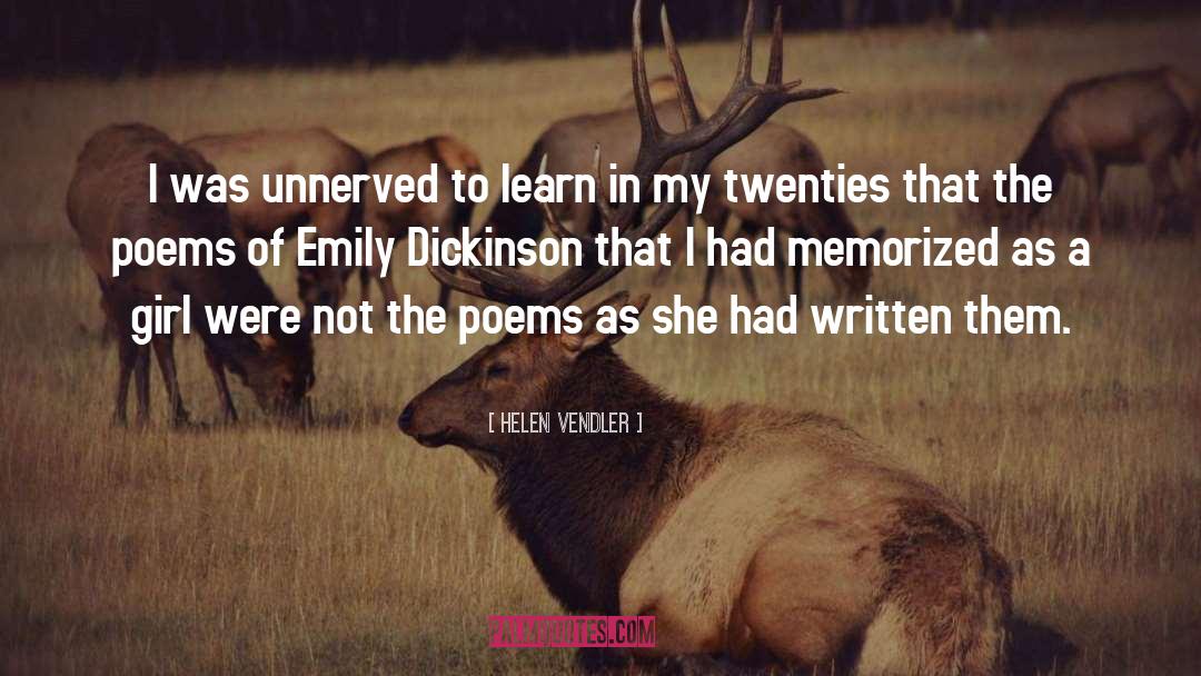 Emily quotes by Helen Vendler