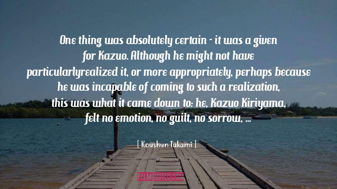 Emotion quotes by Koushun Takami