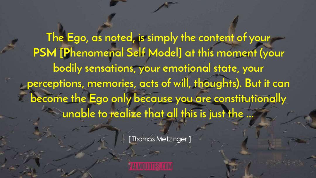 Emotional Suppression quotes by Thomas Metzinger