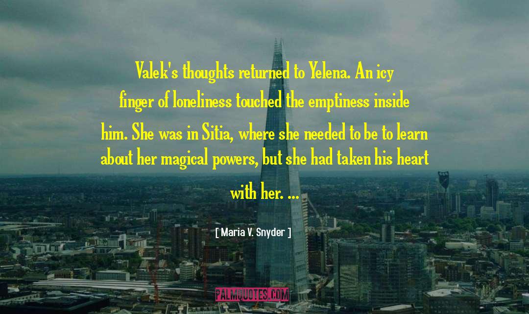 Emptiness Inside quotes by Maria V. Snyder