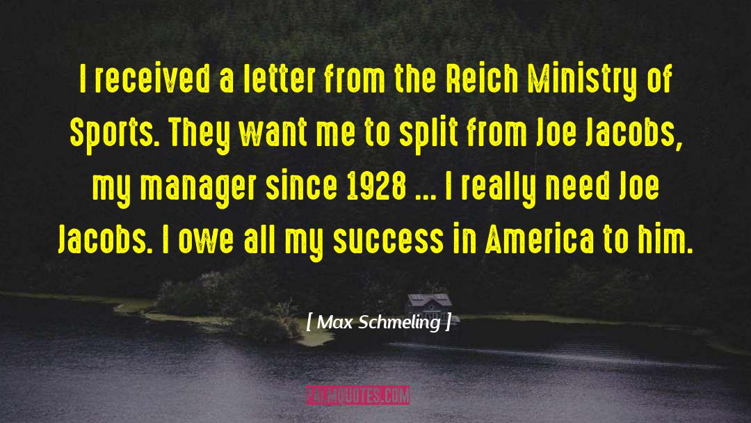 Endorsement Letter quotes by Max Schmeling