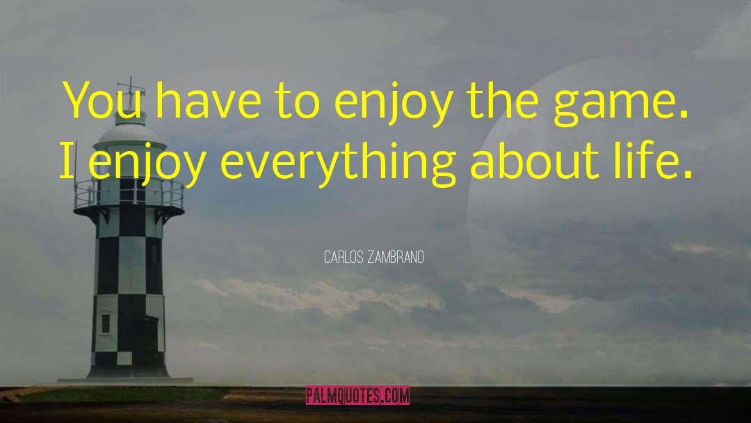 Enjoy Everything quotes by Carlos Zambrano