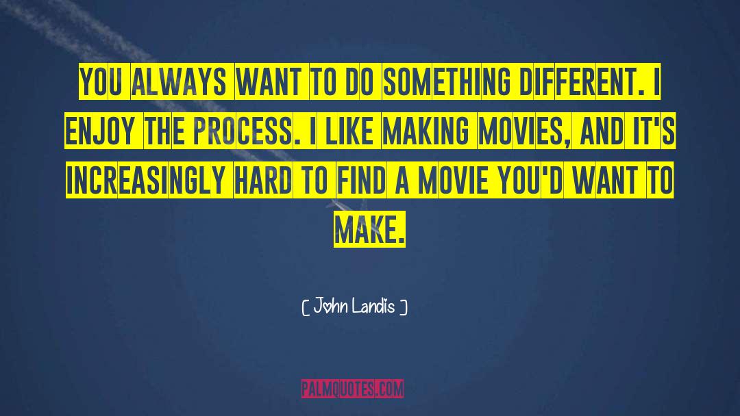 Enjoy The Process quotes by John Landis