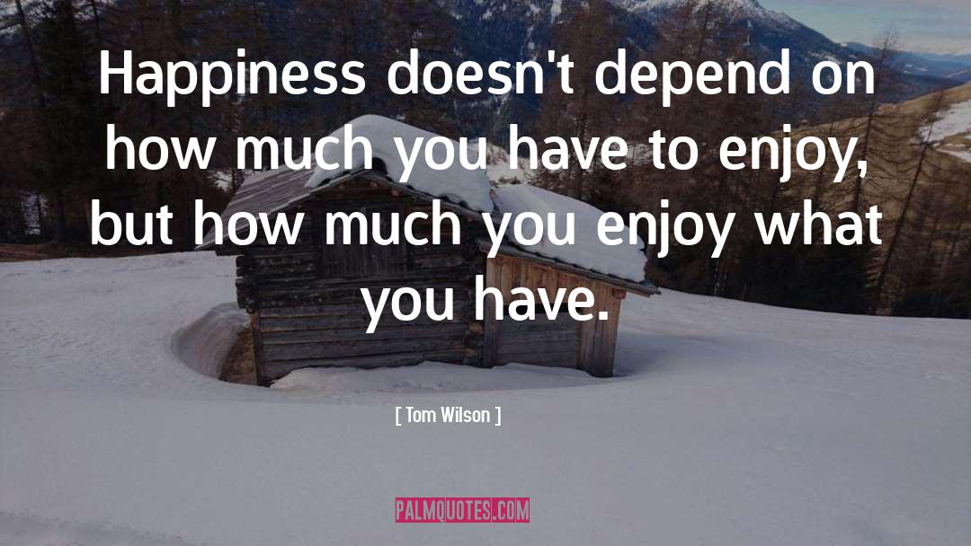 Enjoy What You Have quotes by Tom Wilson