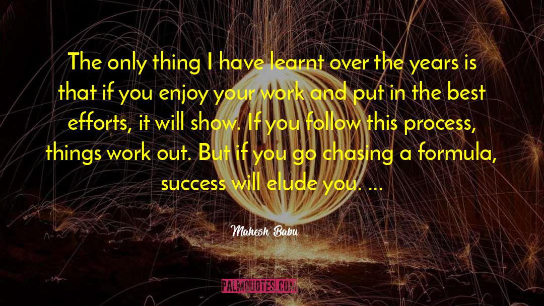 Enjoy Your Work quotes by Mahesh Babu