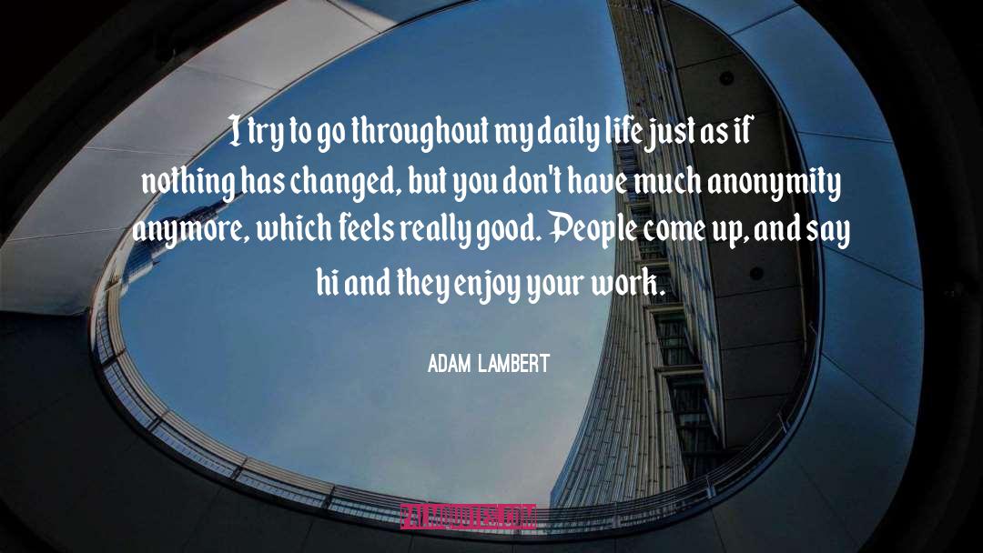 Enjoy Your Work quotes by Adam Lambert
