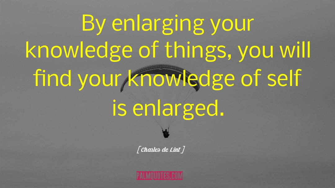 Enlarging quotes by Charles De Lint