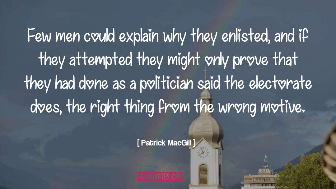 Enlisting quotes by Patrick MacGill
