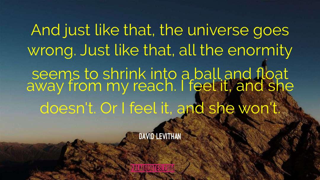 Enormity quotes by David Levithan