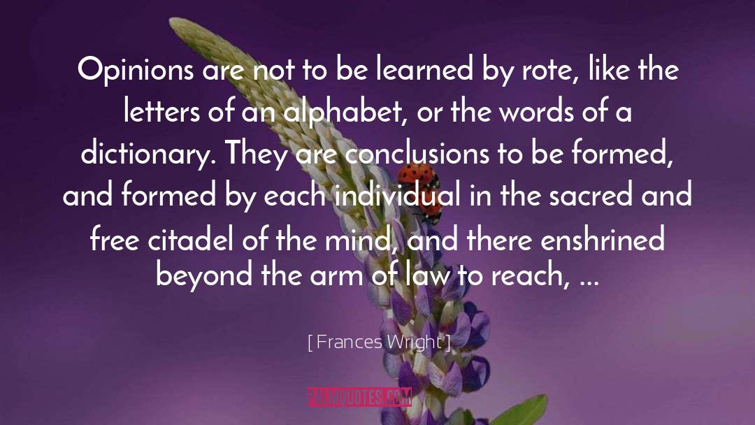 Enshrined quotes by Frances Wright