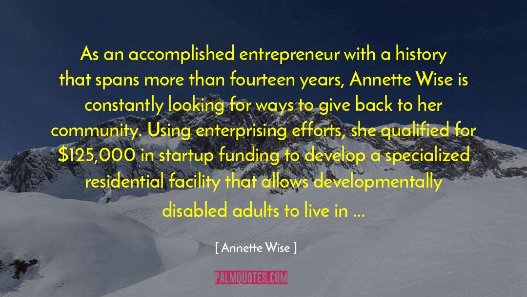 Enterprising quotes by Annette Wise