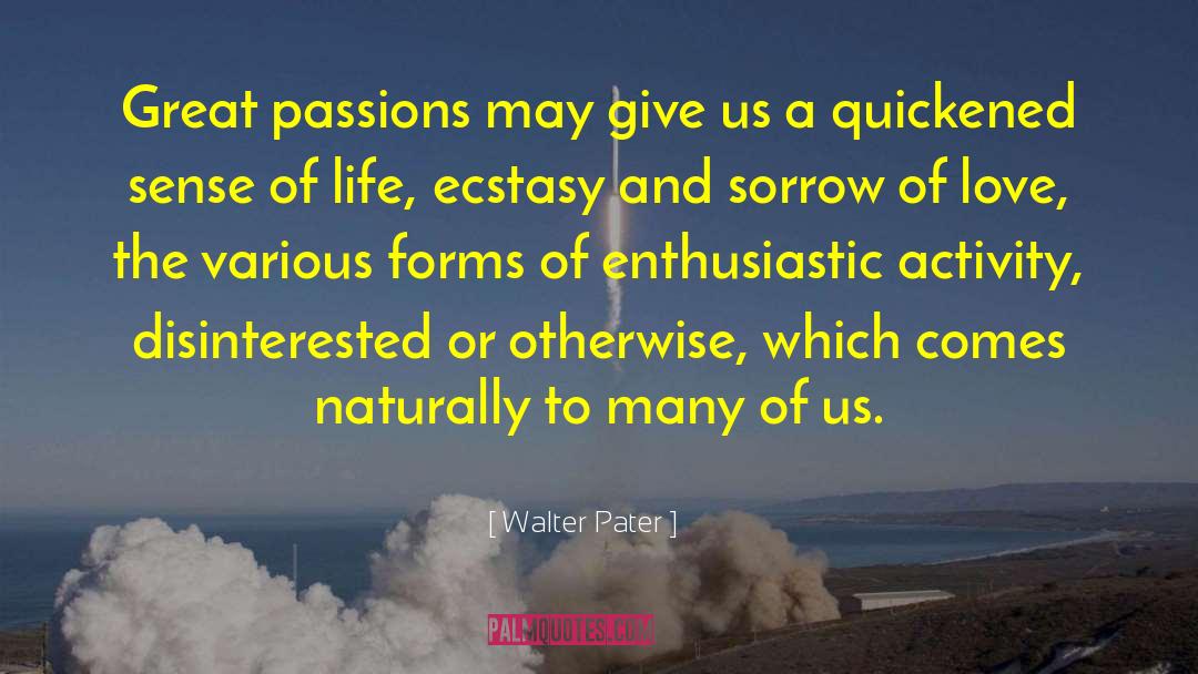 Enthusiastic quotes by Walter Pater