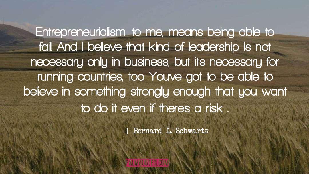 Entrepreneurialism quotes by Bernard L. Schwartz
