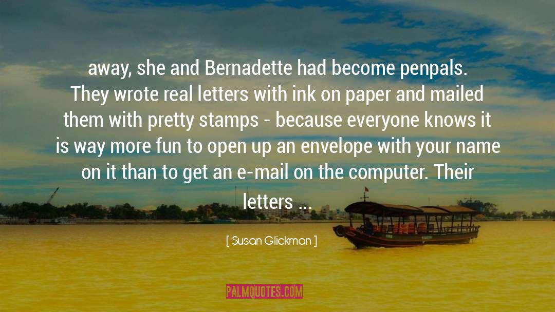 Envelope quotes by Susan Glickman