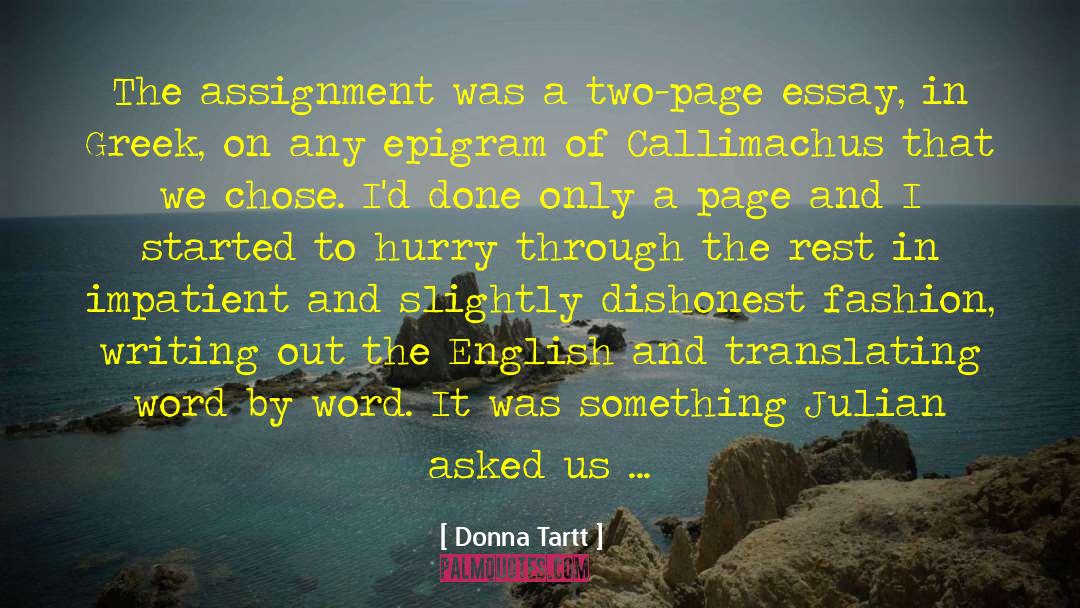 Epigram quotes by Donna Tartt
