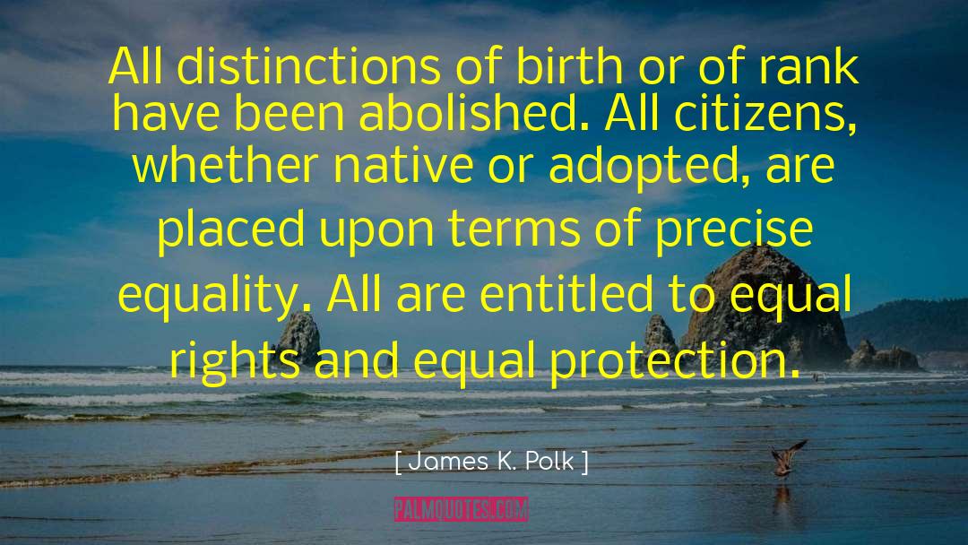 Equal Protection Clause 14th Amendment Quote quotes by James K. Polk