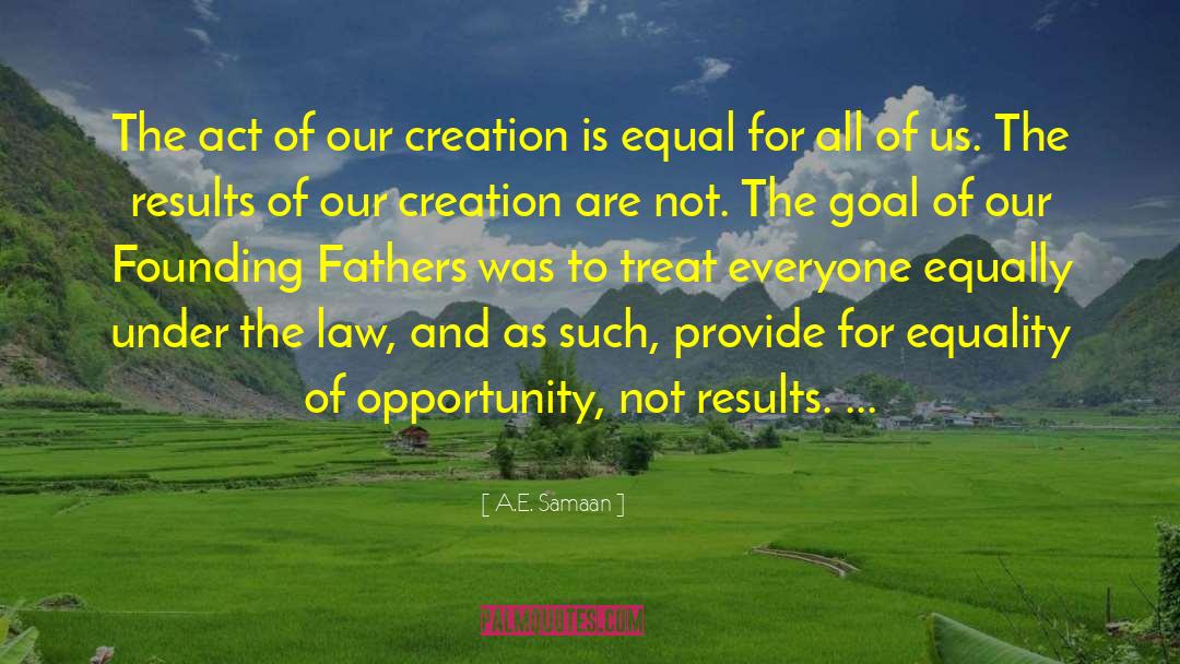 Equality Of Opportunity quotes by A.E. Samaan