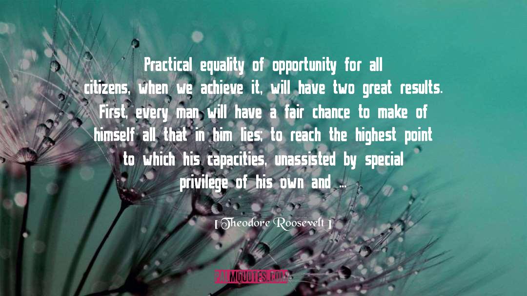 Equality Of Opportunity quotes by Theodore Roosevelt