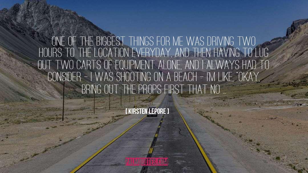 Equipment quotes by Kirsten Lepore