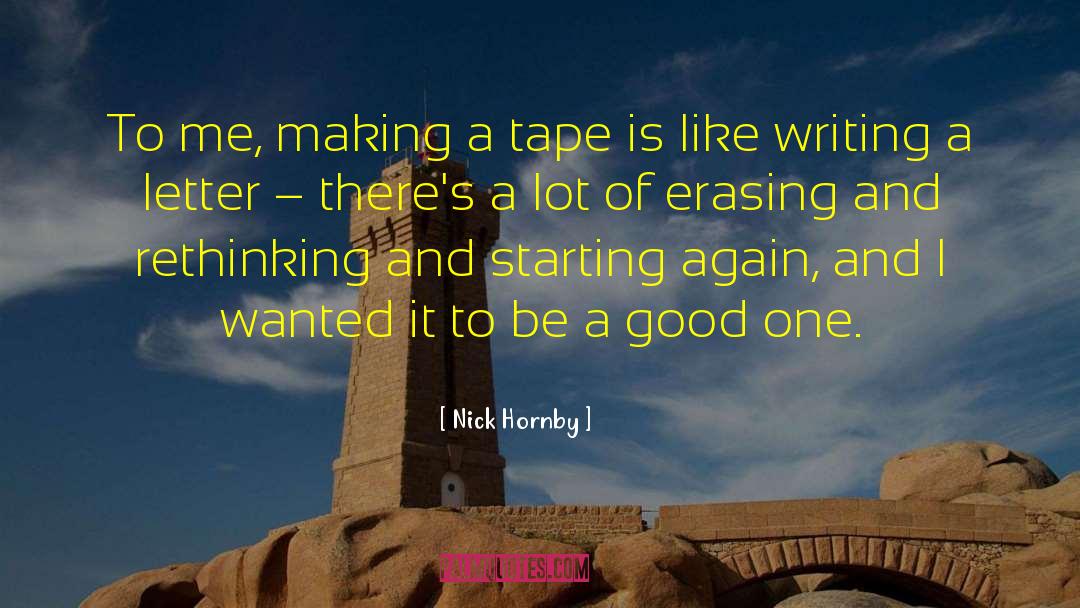 Erasing quotes by Nick Hornby