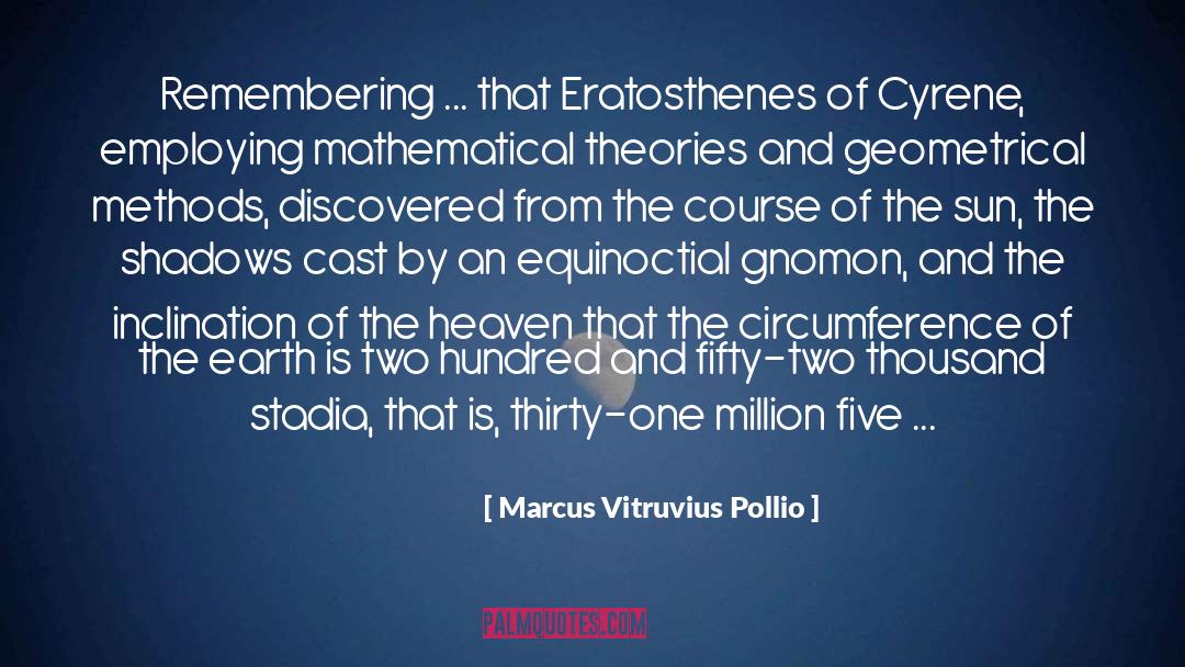 Eratosthenes quotes by Marcus Vitruvius Pollio