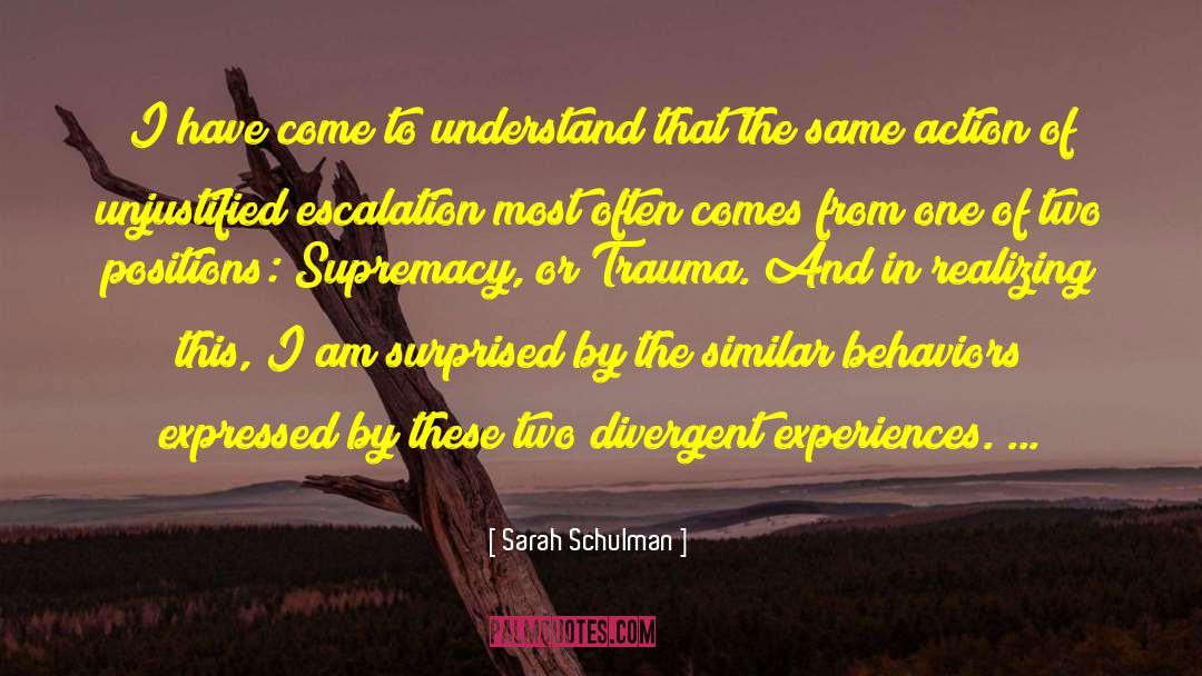Escalation quotes by Sarah Schulman