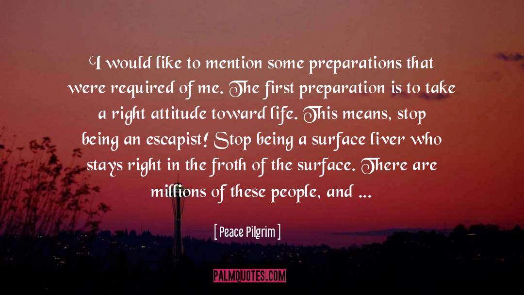 Escapists quotes by Peace Pilgrim