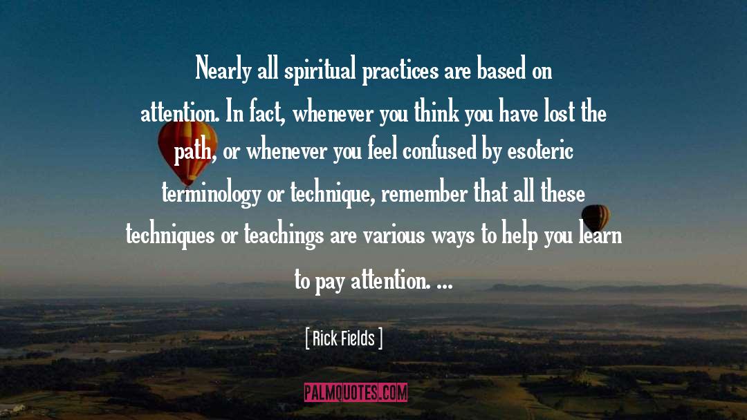 Esoteric quotes by Rick Fields
