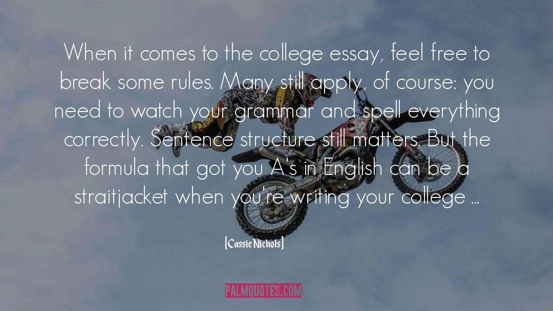 Essay Writing Guide Style Rules quotes by Cassie Nichols