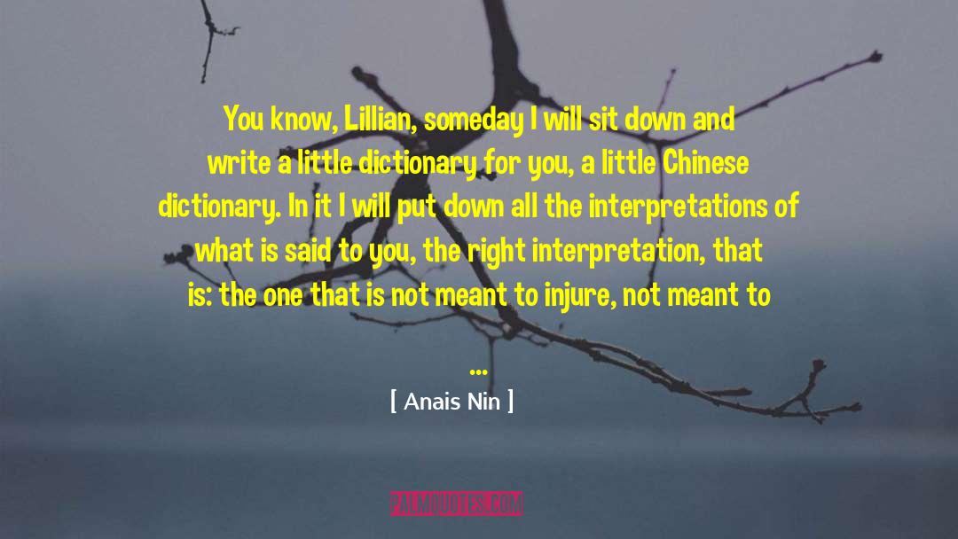 Etymology Dictionary quotes by Anais Nin