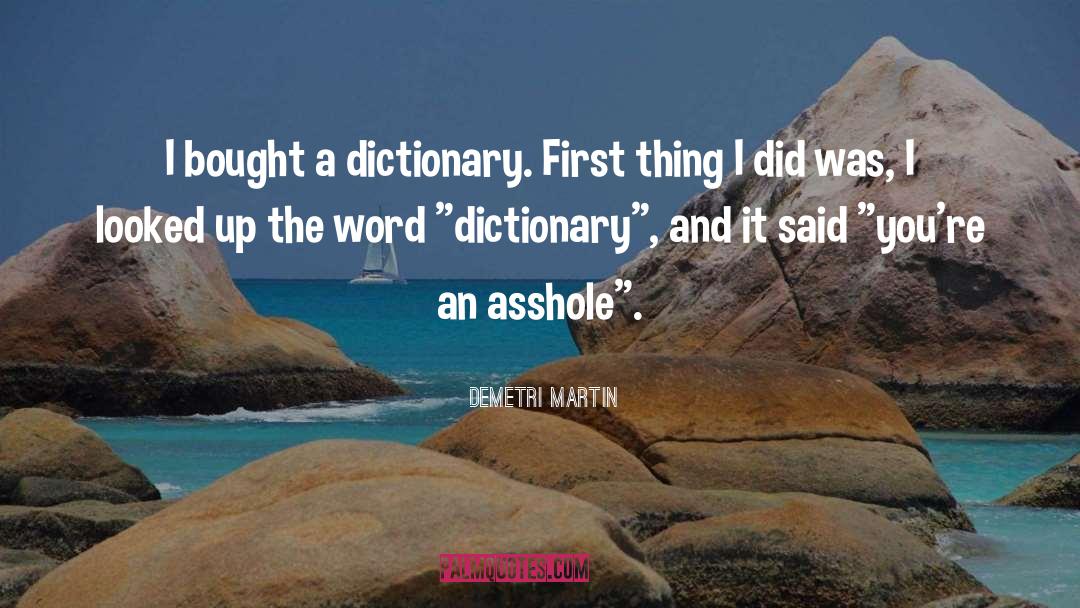 Etymology Dictionary quotes by Demetri Martin