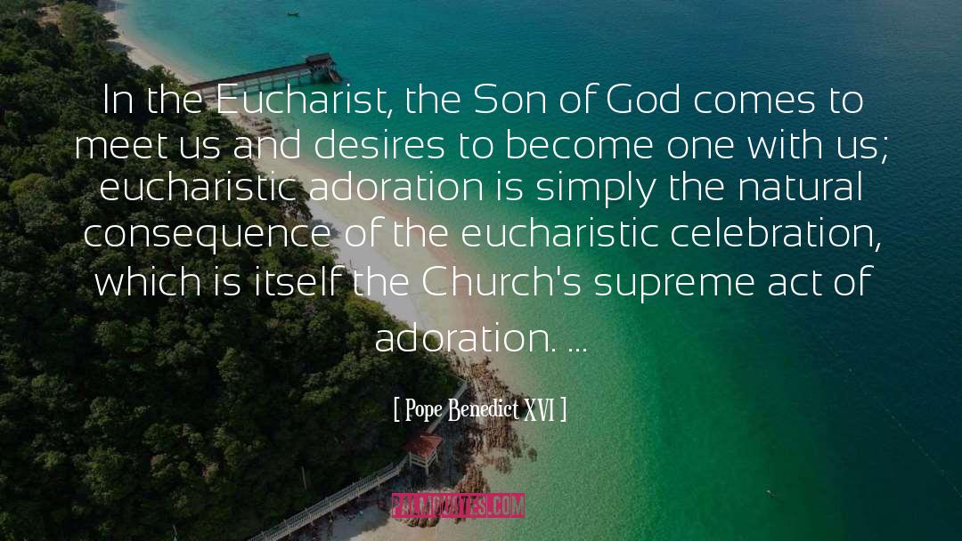 Eucharistic Adoration quotes by Pope Benedict XVI