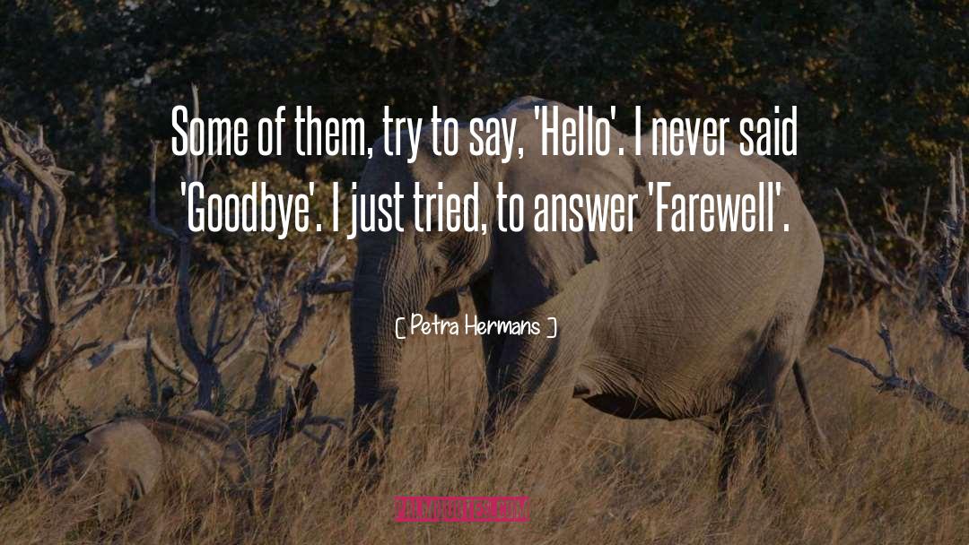 Every Goodbye Hello quotes by Petra Hermans