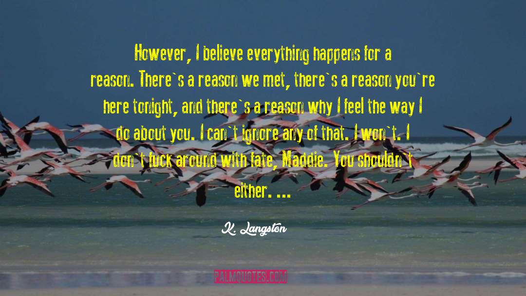 Everything Happens For A Reason quotes by K. Langston