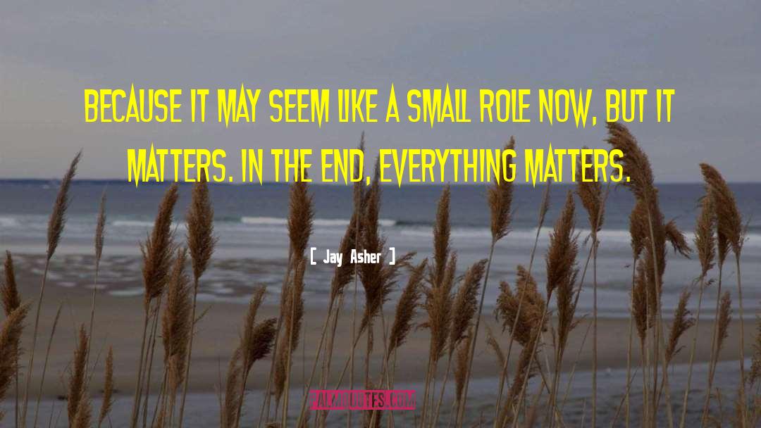Everything Matters quotes by Jay Asher
