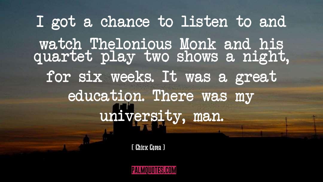 Evidence Thelonious Monk quotes by Chick Corea