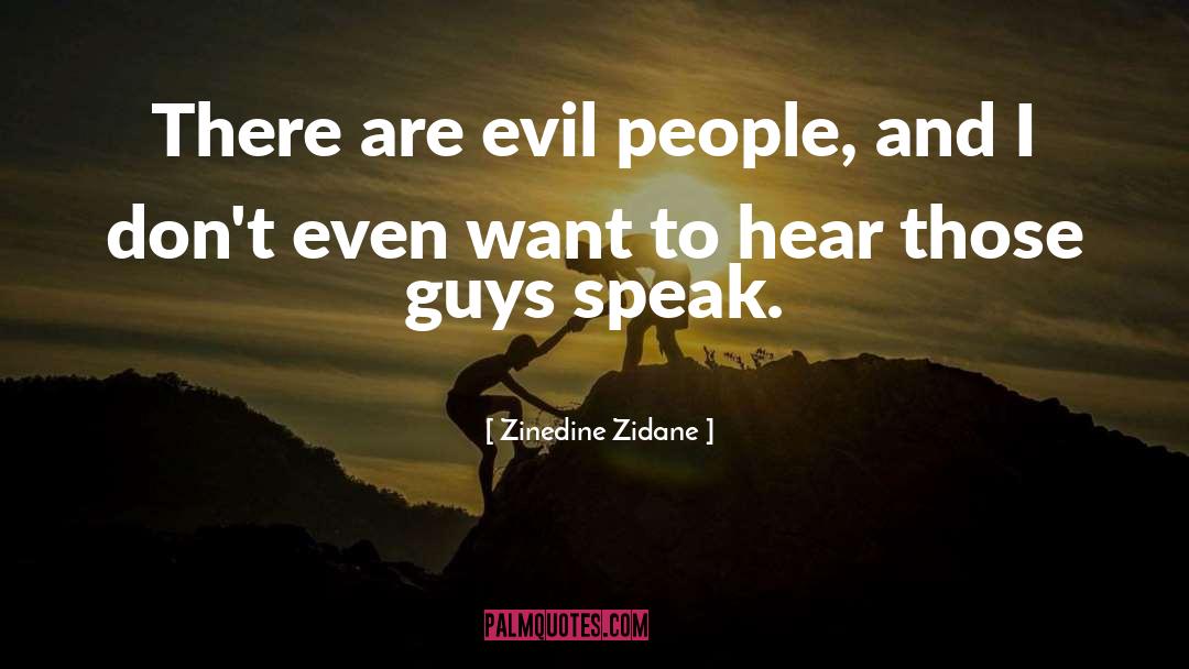 Evil People quotes by Zinedine Zidane