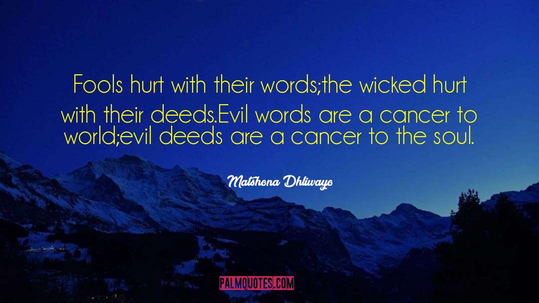 Evil Words quotes by Matshona Dhliwayo