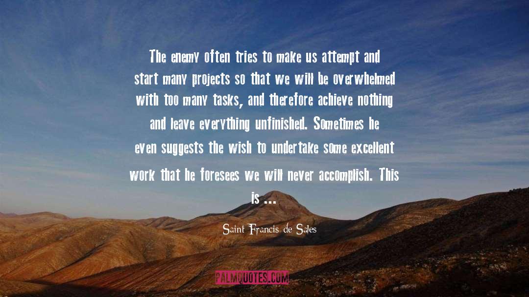 Excellent Work quotes by Saint Francis De Sales