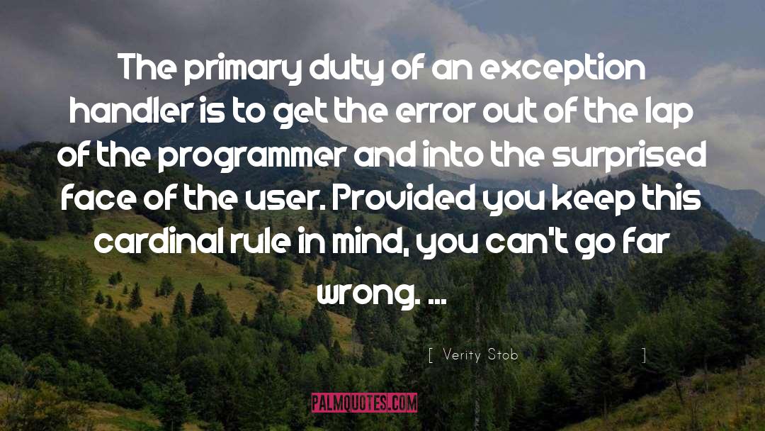 Exception quotes by Verity Stob