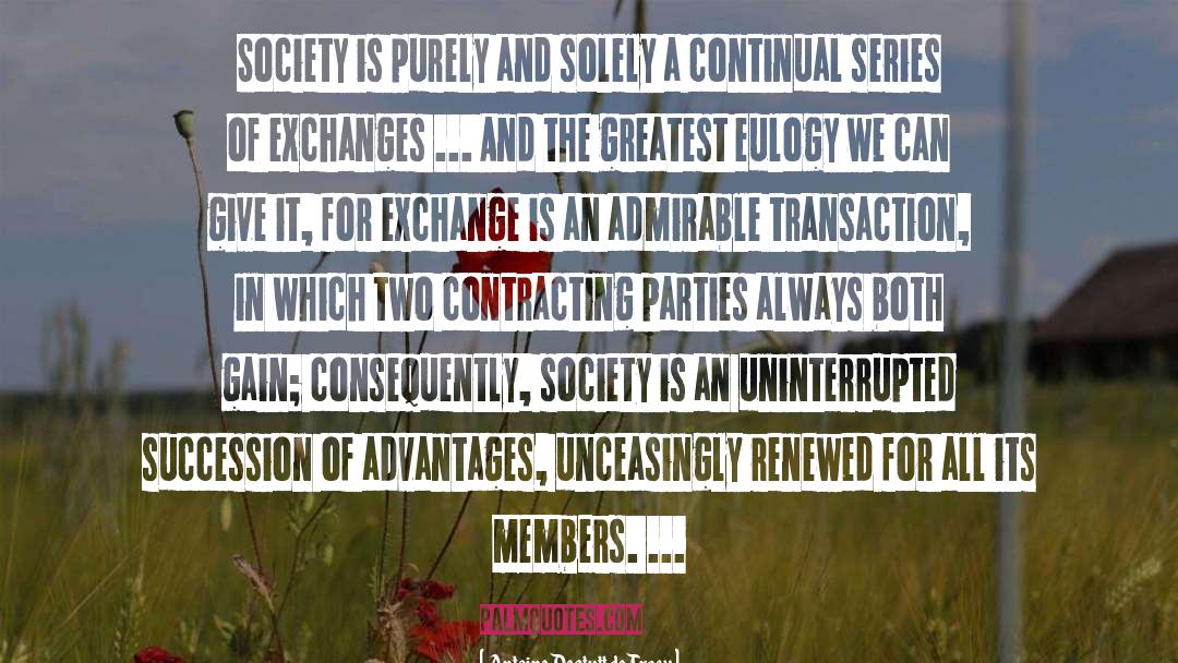 Exchanges quotes by Antoine Destutt De Tracy